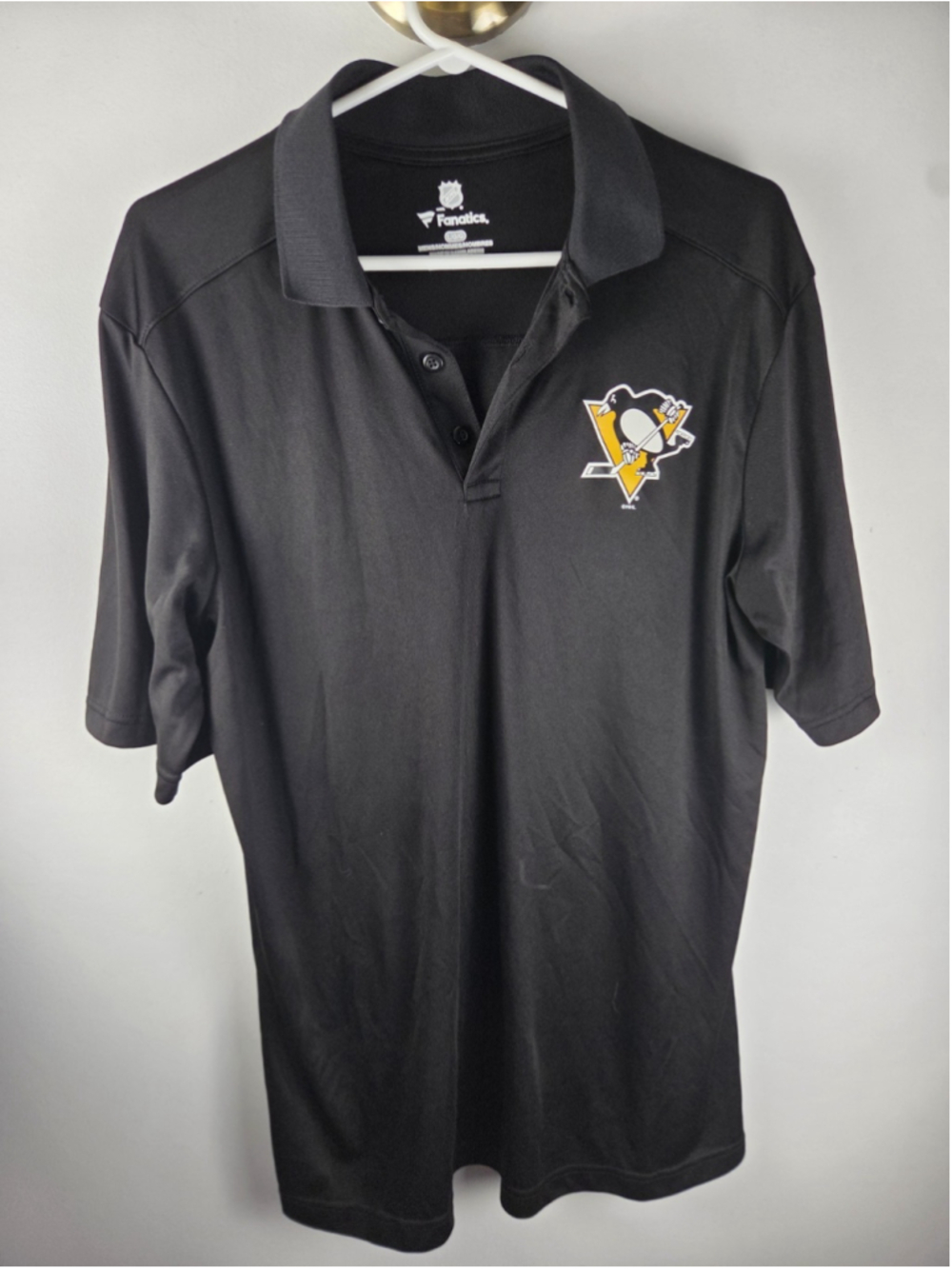 NHL Fanatics Pittsburgh Penguins Men's Black Polo LARGE Pre-Owned